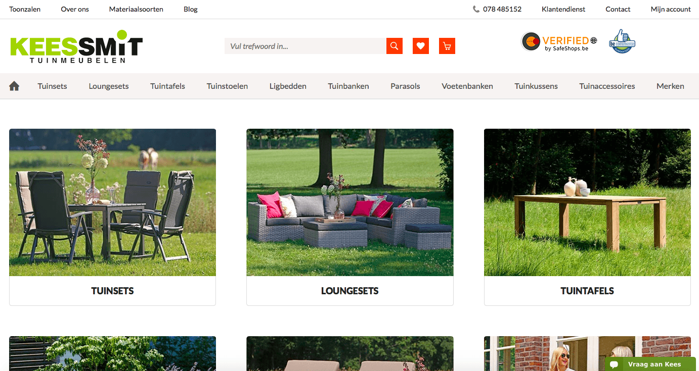 screenshot Kees Smit Tuinmeubelen NL 1