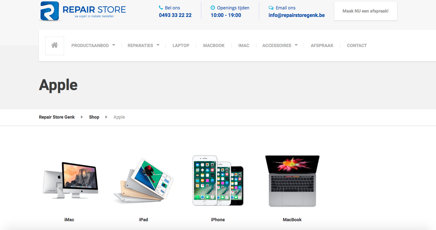 screenshot Repair Store Genk 1 NL